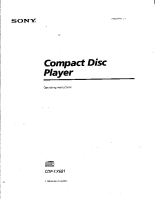 Sony CDP-CX681 - Owners Manual 